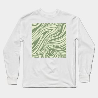 Groovy Swirling Liquid Pattern - Bright Green Long Sleeve T-Shirt